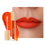 Oulac Kissproof Matte Liquid Orange Lipstick for Women - Lip Stain Waterproof & Long Lasting Lip Tint with Vitamin E & Rose Oil High Pigment Color, Vegan, Coral Red M07