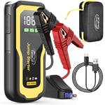 4000A Jump Starter Power Pack, 12V Lithium Portable Car Battery Booster Pack, Power Bank Charger, with Safe Jumper Cable and Quick Charge (4000A)