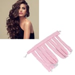 (Pink)Heatless Curling Rod Sleeping Hair Curl Styling Roller Ribbon GFL