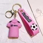 Fotbollsstjärna Nyckelring Messi Jersey Modell Figur Souvenir Väska Hängande Prydnad Nyckel Tillbehör Barn Leksak Födelsedagspresent Pink