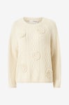 Selected FEMME - Tröja slFulrikke LS Flower Knit EX - Beige