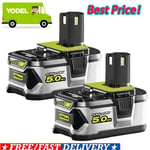 2X For Ryobi 18V 5.0Ah Lithium Battery P108 ONE+ Plus P102 P103 P107 P109 Drill