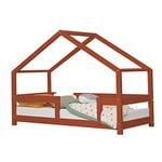 Benlemi Lit cabane Enfant Lucky 120 x 180 Rouge Brique