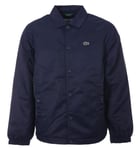 Lacoste Mens Water Repellent Coach Jacket - Navy - Size Medium