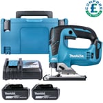 Makita DJV182 18V LXT Brushless Jigsaw With 2 x 5.0Ah Batteries, Charger & Case