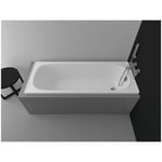 Azura Home Design - Baignoire alverana en acier émaillé 120/130/140/150/160/170x70 cm - Dimensions: 140cm - Fond anti-dérapant: Avec