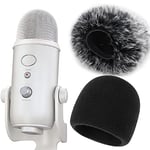 YOUSHARES Filtre Anti Pop Mousse en Bonnette Pare-Brise Fourrure pour Blue Yeti Microphone, Blue Yeti Pro Micro Anti Vent Bonnet (2 Packs)