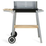 LIVOO Feel good moments - Barbecue charbon finition bois - Gris - Barbecue ch...
