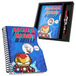 Marvel Agenda, Journal Intime Enfant Ado avec Stickers et Stylo, Carnet Secret Fille Garcon (Bleu Avengers)