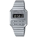 Casio Men Digital Quartz Watch with Stainless Steel Strap A100WE-7BEF