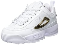 FILA Femme Disruptor M WMN Basket, White-Gold, 42 EU Étroit