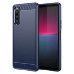 Sony Xperia 10 V Mobilskal Carbon Fiber - Blå