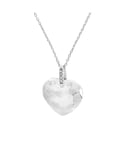 Diadema Womens - Necklace - Swarovski Heart - Love Jewelry Collection - White Silver - One Size