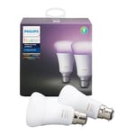 Philips Hue White and Colour Ambience A60 B22 Twin Pack