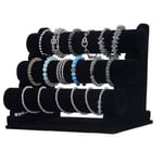 Smycken Display Stand 3-tier Velvet Avtagbar Stand Armbandshållare