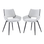 Wahson Office Chairs - Chaises de Salle à Manger Lot de 2 Chaise Salle a Manger Fausse Fourrure Chaise de Cuisine Moderne avec Dossier Bois, Pied