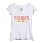 T-Shirt Femme Col Echancré Flynn's Arcade Geek Jeux Video Science Fiction Film