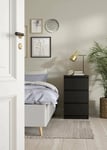 Dmora - Commode Ameline, Commode Polyvalente, Commode de Chambre, Meuble avec Tiroirs, 50x40 h70 cm, Noir