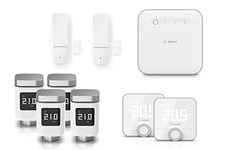 Bosch Smart Home Kit de Chauffage, 4X thermostats de radiateur II, 2X thermostats d'ambiance II, 2X Contacts de Porte/fenêtre II, 1x contrôleur II