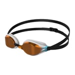 Speedo Unisex Fastskin Speedsocket 2 Swimming Goggles | Competitive Racing Goggles | Anti-Fog | Anti-Leak, White/Mirror, One Size