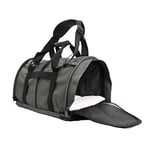 SturdiBag SB3-PRO-SM Sac de Transport XL pour Animal Domestique Hauteur Flexible pour Chat et Chien Côtés Souples avec Clips de sécurité et Sangles de Ceinture de sécurité Fumé 50,8 x 40,6 x 30,5 cm