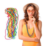 Relaxdays Lot de 30 Colliers Flashy pour Une soirée années 80 ou Hippie, Carnaval, Accessoire déguisement, Multicolore