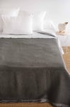 Toison d’or Couverture Volta en Laine Woolmark, 220cm x 240cm Taille, Anthracite