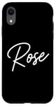 Coque pour iPhone XR Rose Nom Femme Mignon Fille Élégante Femme Amour Manuscrite