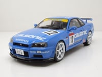 Nissan R34 #12 Street Fighter Calsonic 2000 Bleu Modèle 1:18 Solido