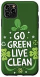 Coque pour iPhone 11 Pro Max Go Green - Live Clean - Déclaration de recyclage de trèfle