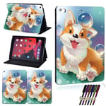 (iPad Air 3 10.59.corgi dog)Tablettikotelo Apple IPad 5th Gen/7th Gen/8th Gen/Air 2/3/IPad 2/3/4/iPad Pro/1st Gen/2nd Gen/IPad Mini 1/2/ 3/4/5 Cover+ Pen -tietokoneen kannet ja kuoret