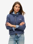 Superdry Essential Logo Zip Hoodie - Navy, Navy, Size 16, Women