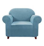 subrtex 1 pièce Housse de canapé Polyester élastique Housse de siège Doublure de canapé Domestique (1 Place, Bleu Clair)