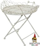 Biscottini Table pour Jardin Pliant Fer Petite Table Ronde Extérieur