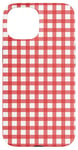 iPhone 15 Red White Checkered Plaid Flannel Gingham Pattern Checker Case