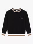 HUGO BOSS Kids' Cotton Wool Jumper, Black