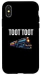 Coque pour iPhone X/XS Œuvre d'art amusante en train de Noël Toot Tut Toot