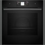 Neff N90 Slide &amp; Hide Electric Single Oven with Steam - Black