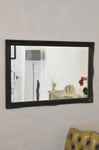 Wall Mirror with Matt Black Antique Style wood frame-Olivia traditional style swept frame mirror,Overall size: 65x90 cm.-We deliver to main land UK,EXCEPTIONS Channel Islands,Scotish Highlands and Ireland.