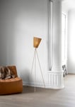 Oslo Wood gulvlampe beige med skjerm - Karamell