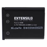 EXTENSILO Batterie compatible avec Olympus Tought TG-310, TG-320 appareil photo, reflex numérique (700mAh, 3,7V, Li-ion)