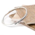 Love The Links Silver Grandmother Quote Message Bangle Bracelet