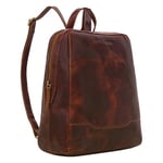 STILORD 'Maxime' Petit Sac à Dos en Cuir pour Femmes et Hommes Vintage Backpack Anti-Vol pour Les Étudiants en City Trip Daypack en Cuir véritable, Couleur:Porto - Cognac