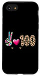 Coque pour iPhone SE (2020) / 7 / 8 Peace Love 100 Days Of School Cœur léopard