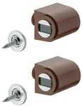 cyclingcolors 2x loqueteau magnétique à aimant rond marron avec vis et contreplaque universel porte placard cuisine salle de bain meuble