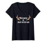 Womens Most Likely To Jingle All The Way V-Neck T-Shirt