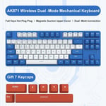 Ajazz-Clavier mécanique de jeu sans fil Ak871,2.4G,87 prédire,clavier Bluetooth remplaçable à chaud,touches PBT pour jeu,ordinateur portable,PC - Type Bleu-Axe rouge