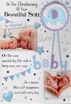 On The Christening Of Your Beautiful Son ~ Christening Card ~ Large Card