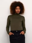 KAFFE Yoko Roll Neck Top, Forest Night