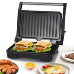 SUPERLEX Electric Panini Press Grill, Sandwich Toaster Roast with Non-Stick Plates, Compact Grill Open to 180°, Health Grill with Automatic Temperature Control, 1000 W